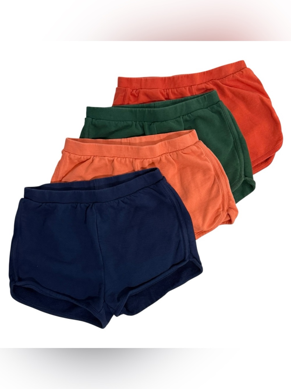 Hanna Andersson Girls Organic Cotton Shorts Lot 4 Size 8 130cm Navy Green Orange